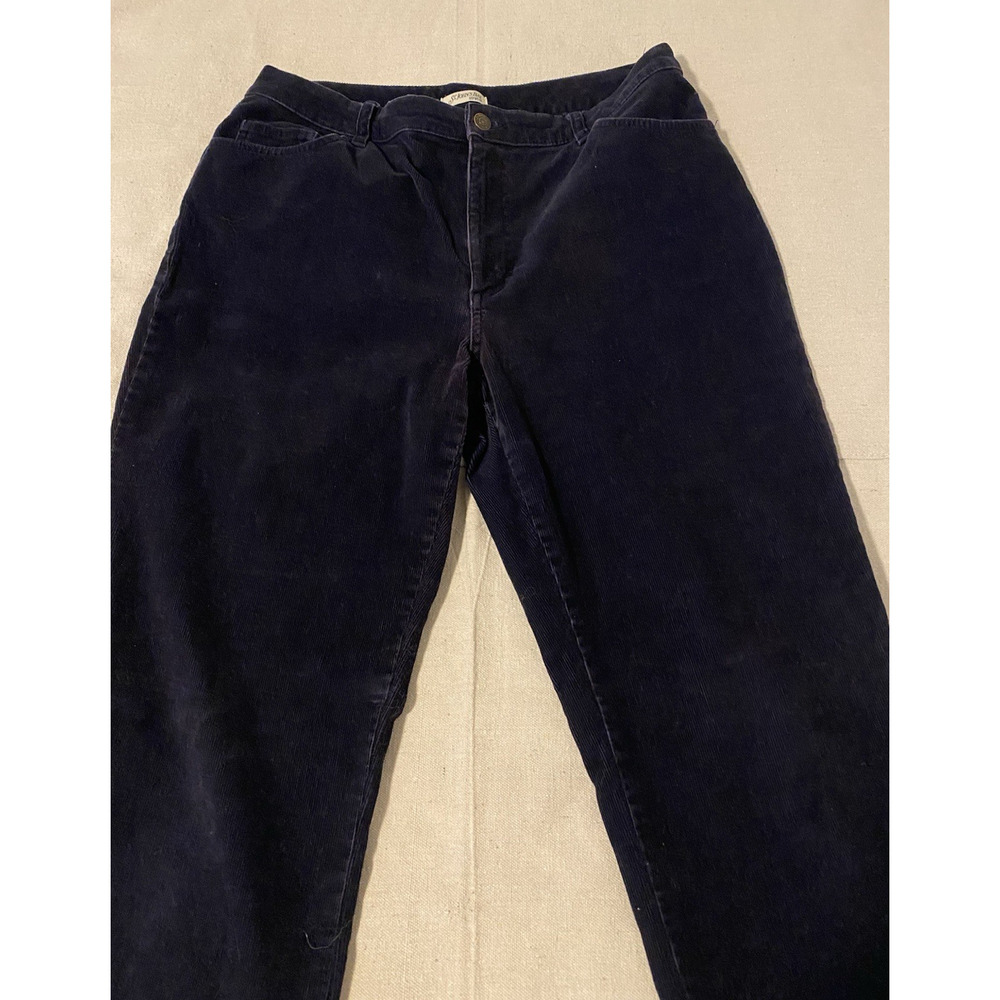 St Johns Bay Stretch Womens Corduroy Pants Size 12 Tall Wide Leg Baggy Preppy - Picture 3 of 11